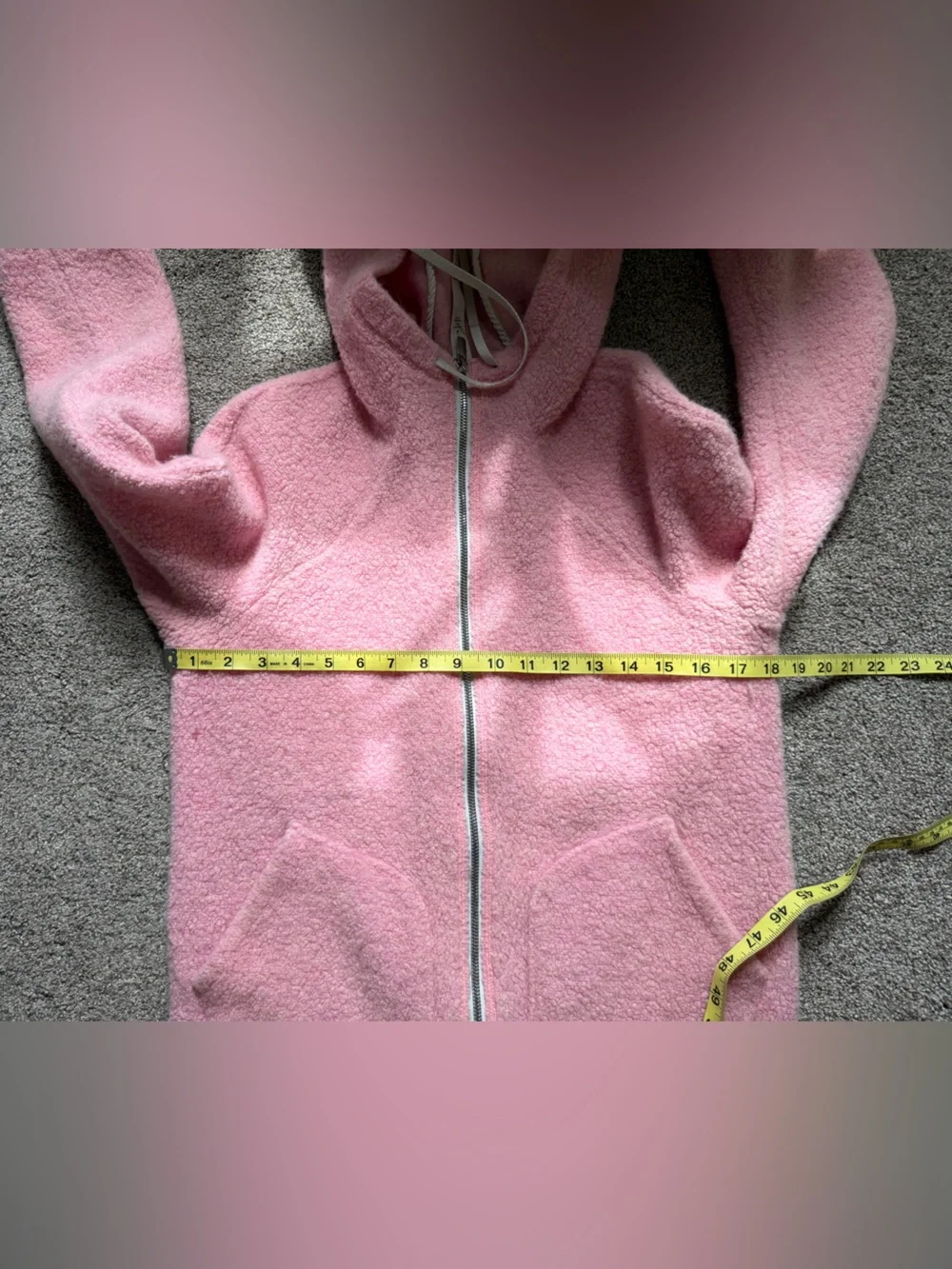 Lululemon So Sherpa Hooded Jacket in Heathered Pink Haze Size 2 Full Zip